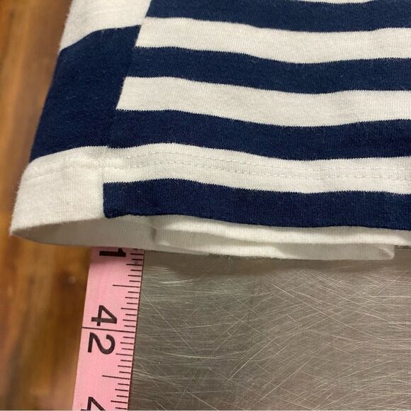 FRENCH CONNECTION Women NAVY BLUE & WHITE FUN STRIPED LONG MAXI DRESs Size 4 EUC - Picture 6 of 10